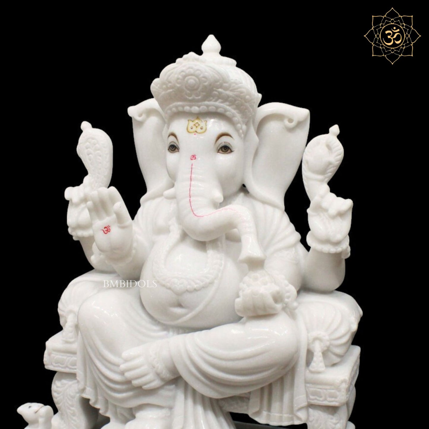 Ganesh Bhagwan Marble Murti in Makrana Marble in 18inches