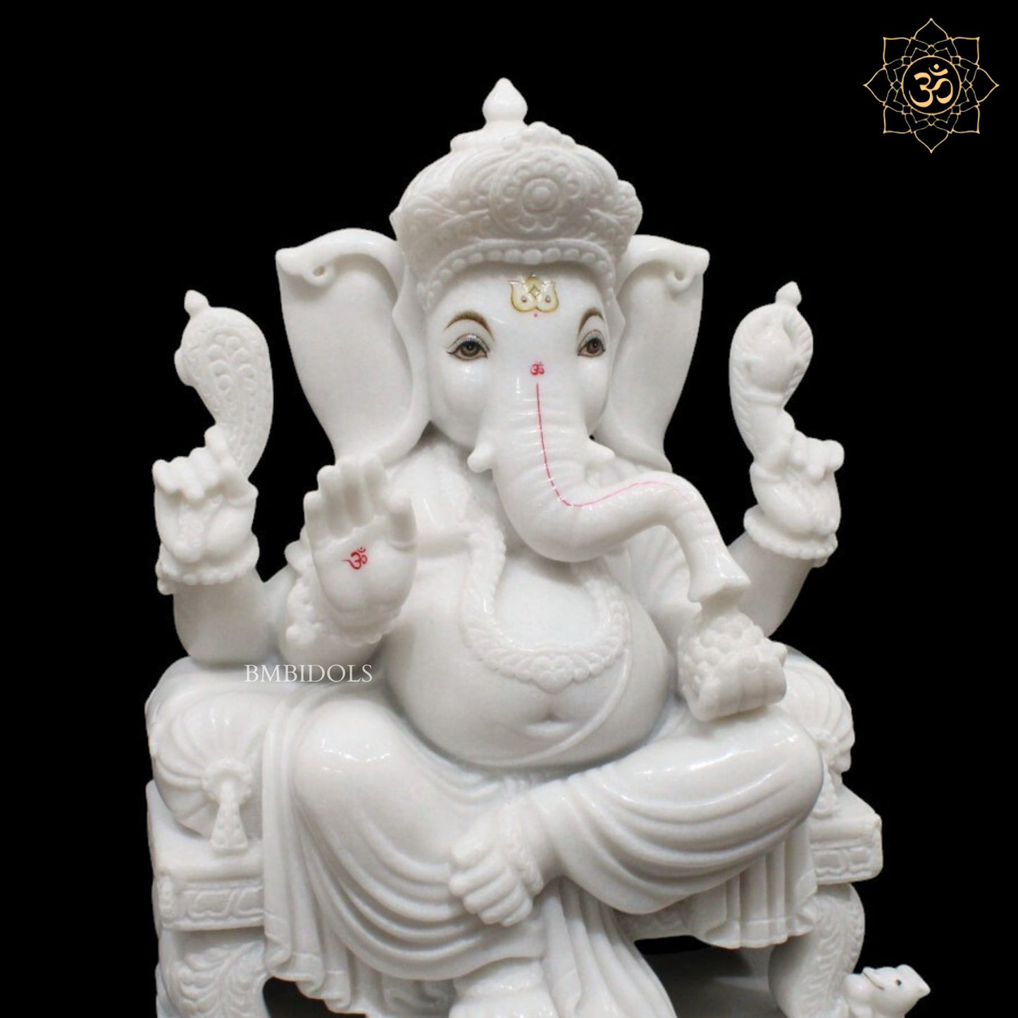 Ganesh Bhagwan Marble Murti in Makrana Marble in 18inches