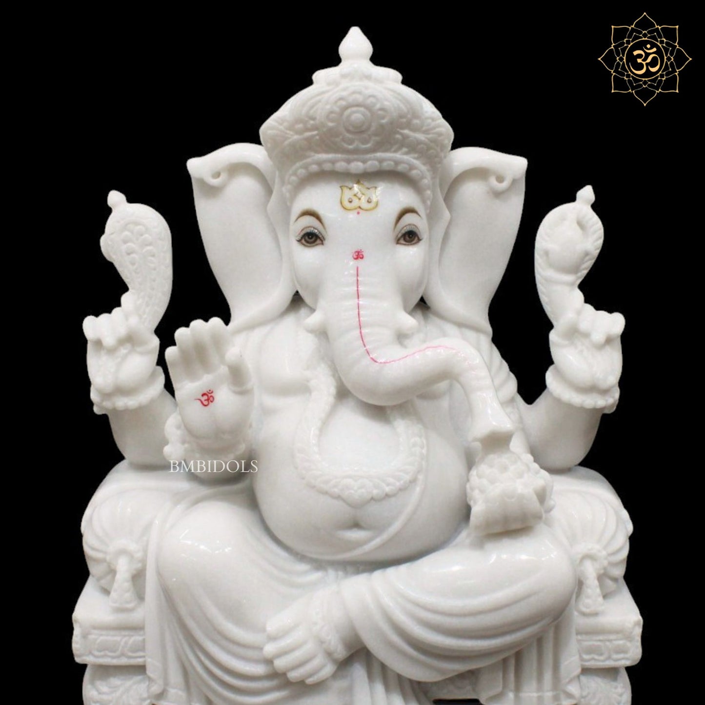 Ganesh Bhagwan Marble Murti in Makrana Marble in 18inches