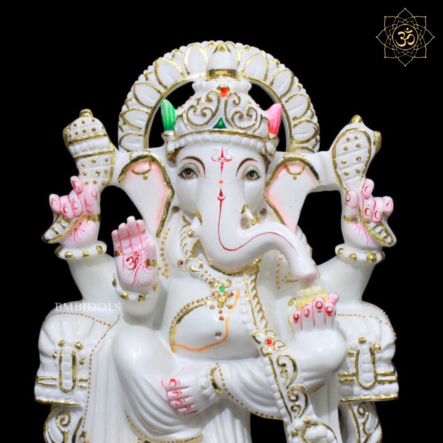 Ganesh Marble Statue for Home Mandirs in 12inches
