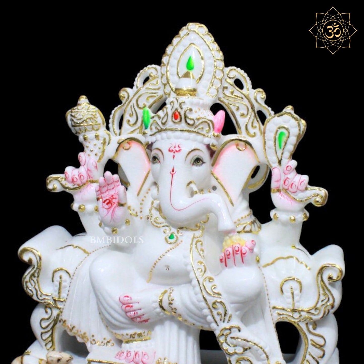 Ganesh Marble Murti for Homes and Temples in 15inches