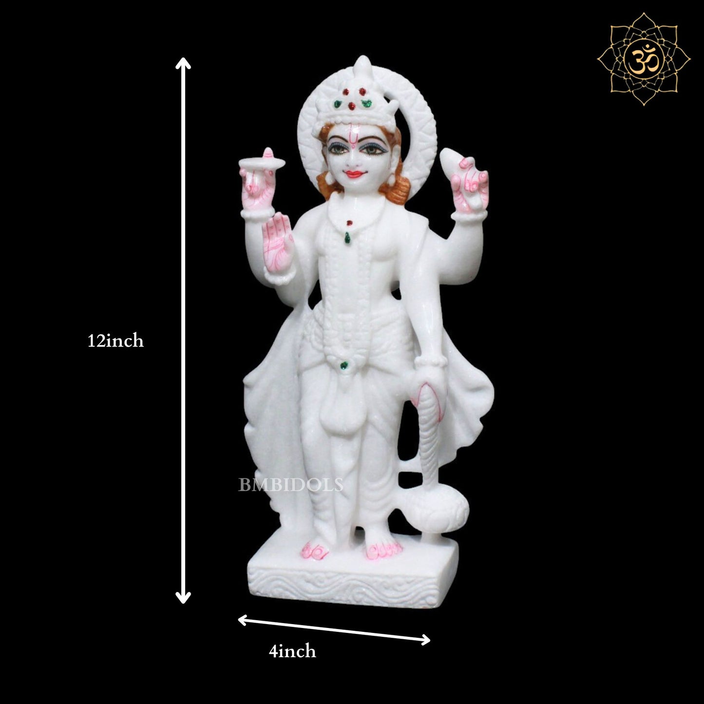 Lakshmi Narayan Marble Murti for Homes and Temples in 1feet