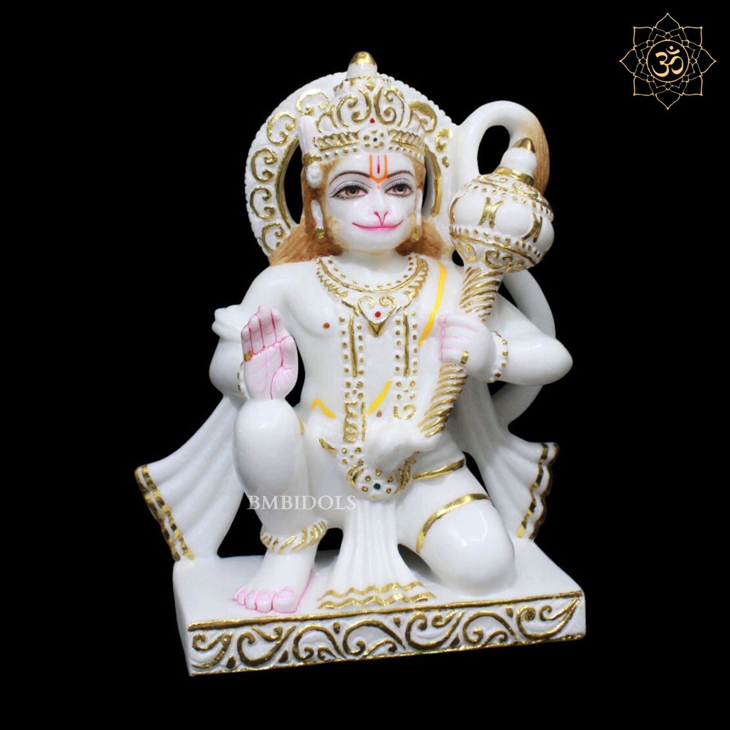 Marble Ashirwad Hanuman Murti for Homes and Temples in 12inches