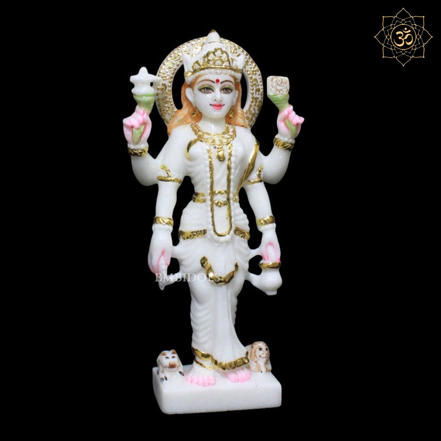 Marble Parvati Maa Murti for Homes and Temples in 12inches Makrana Marble