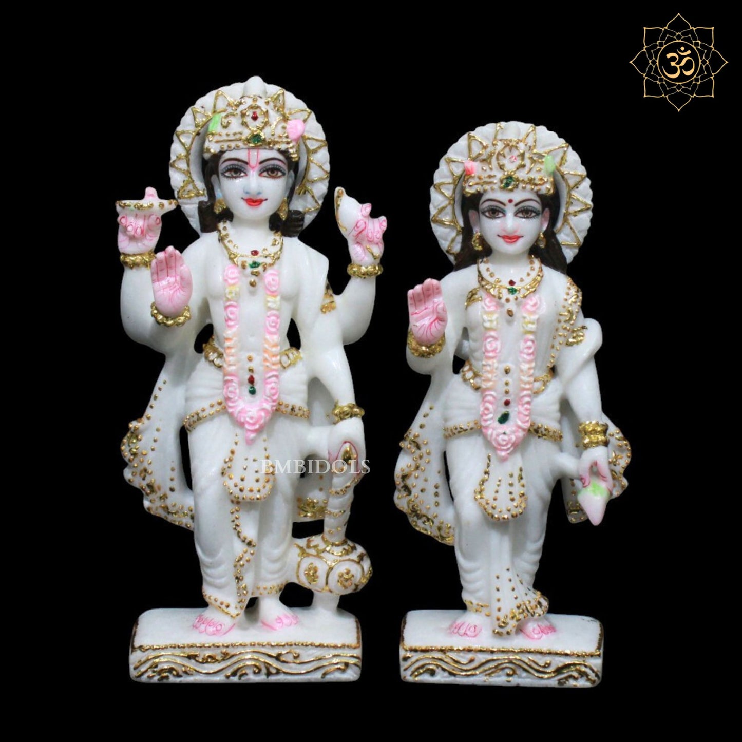 Lakshmi Narayan Marble Murti for Homes and Temples in 9inches