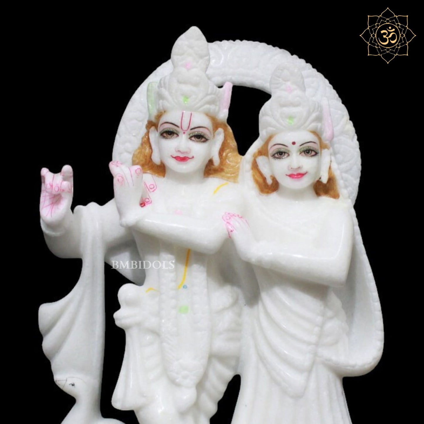 Jugal Radha Krishna Marble Murti in 12inches for Home Mandirs