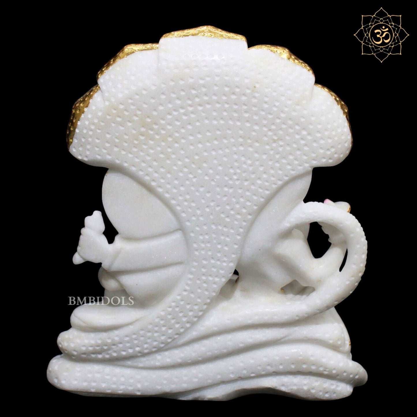 Marble Vishnu Laxmi on Sheshnaag in Makrana Marble in 12inches