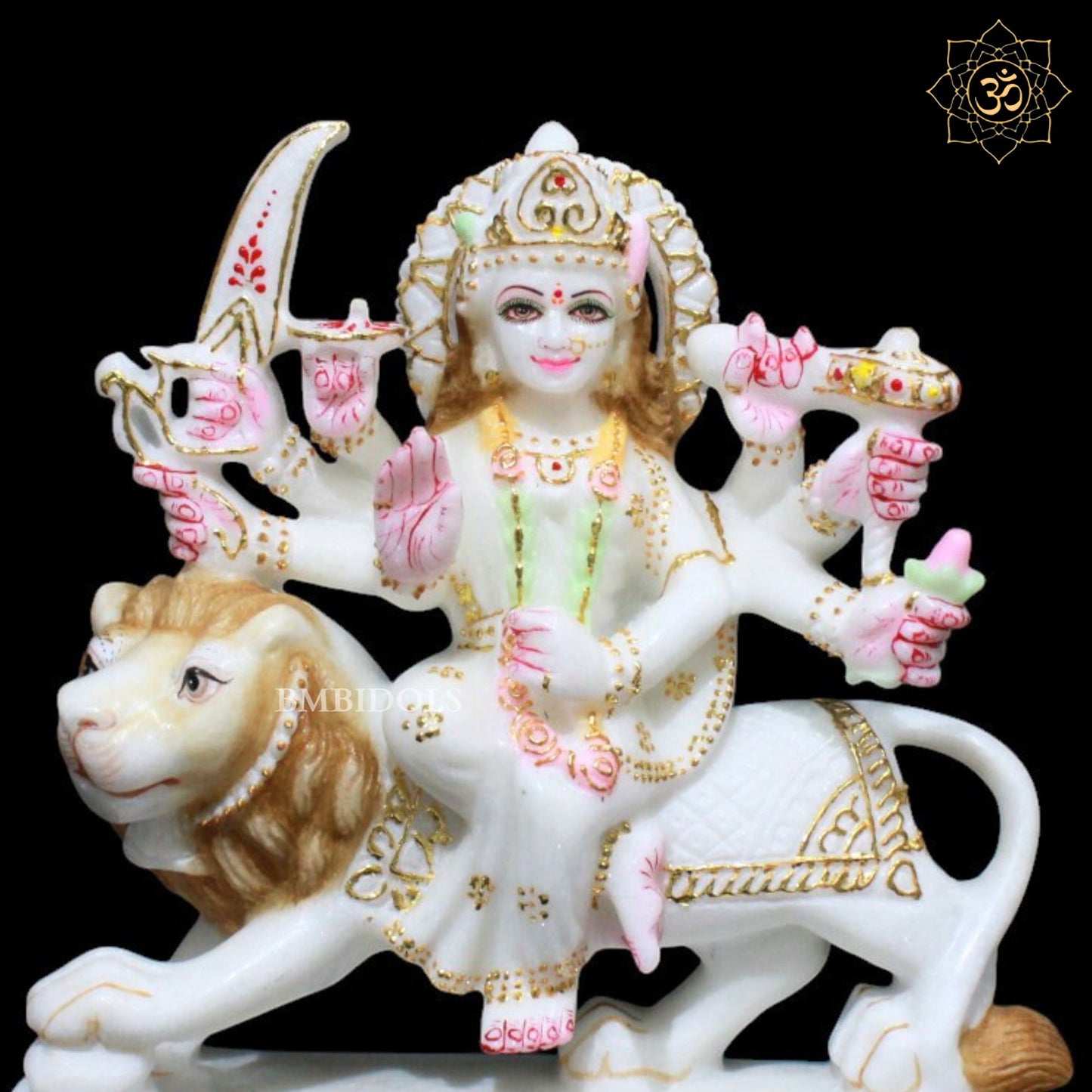 9inch Durga Mata Marble Murti for Homes and Temples in Makrana Marble