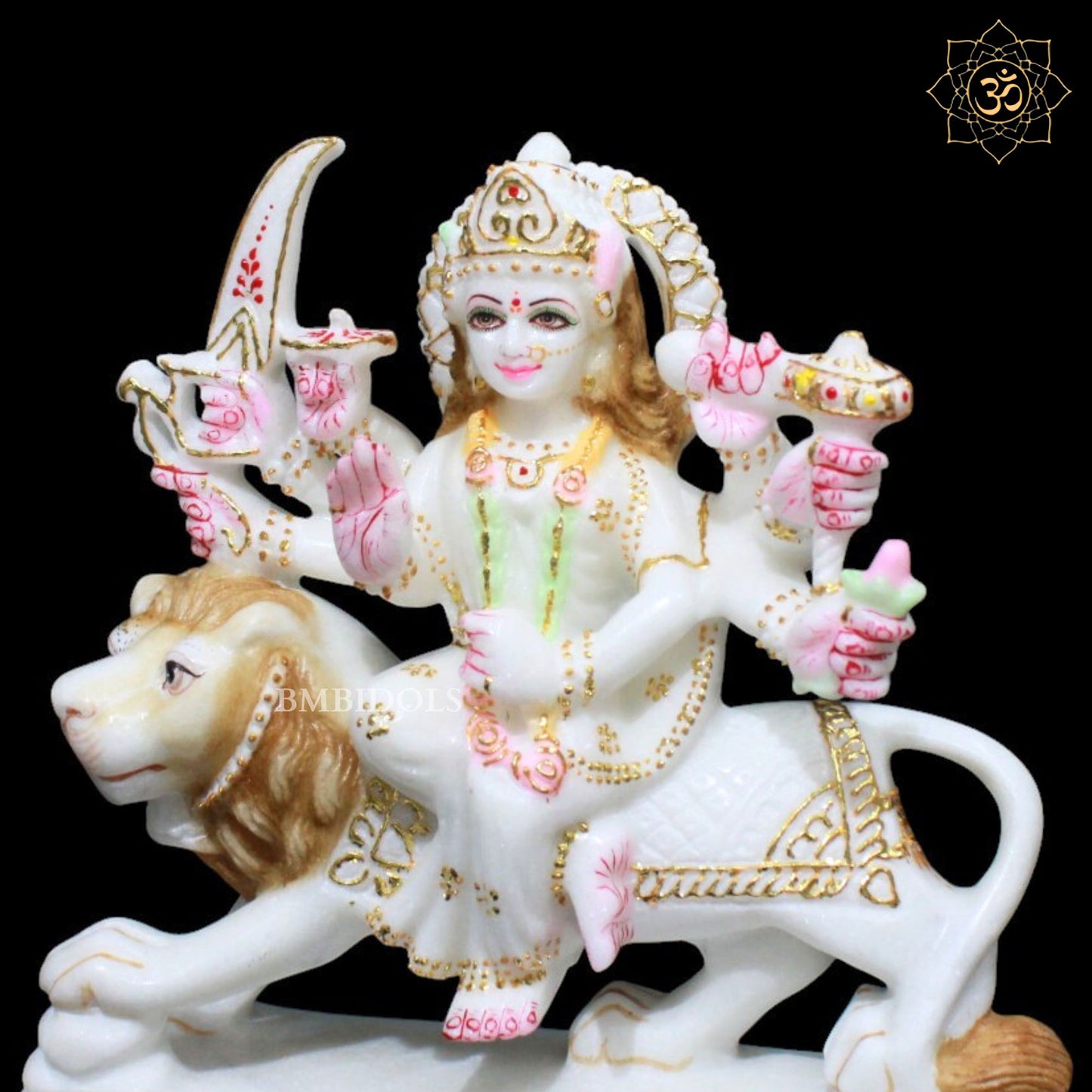 9inch Durga Mata Marble Murti for Homes and Temples in Makrana Marble