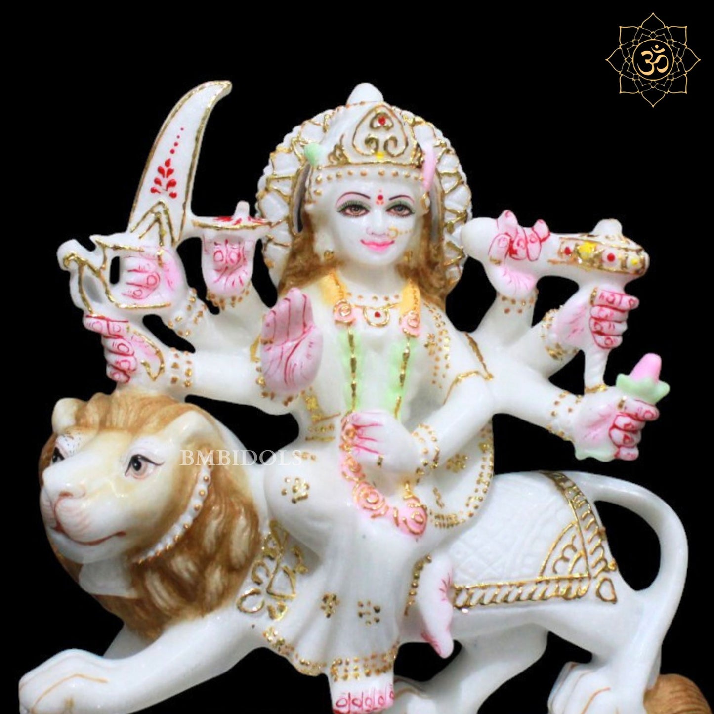 9inch Durga Mata Marble Murti for Homes and Temples in Makrana Marble