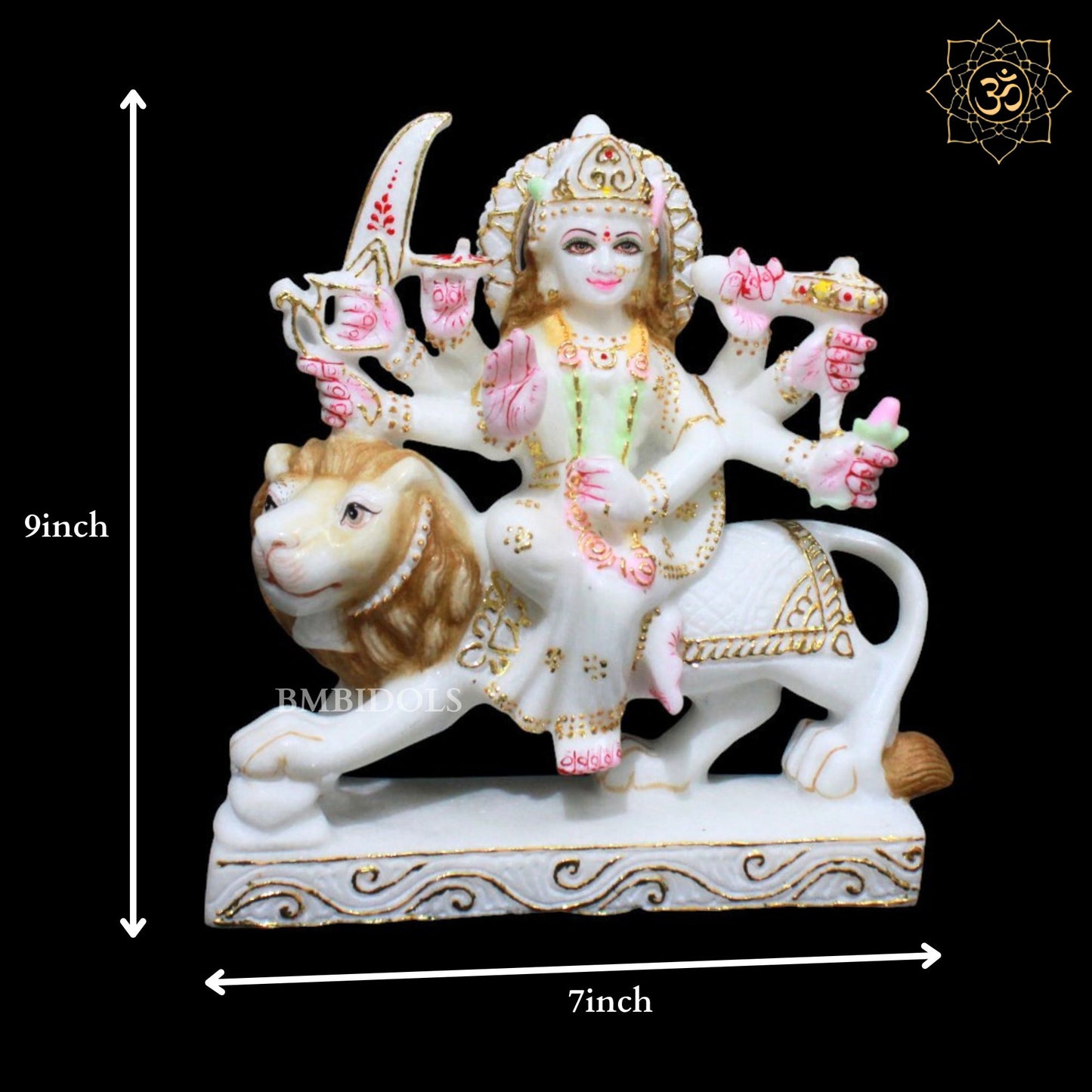 9inch Durga Mata Marble Murti for Homes and Temples in Makrana Marble