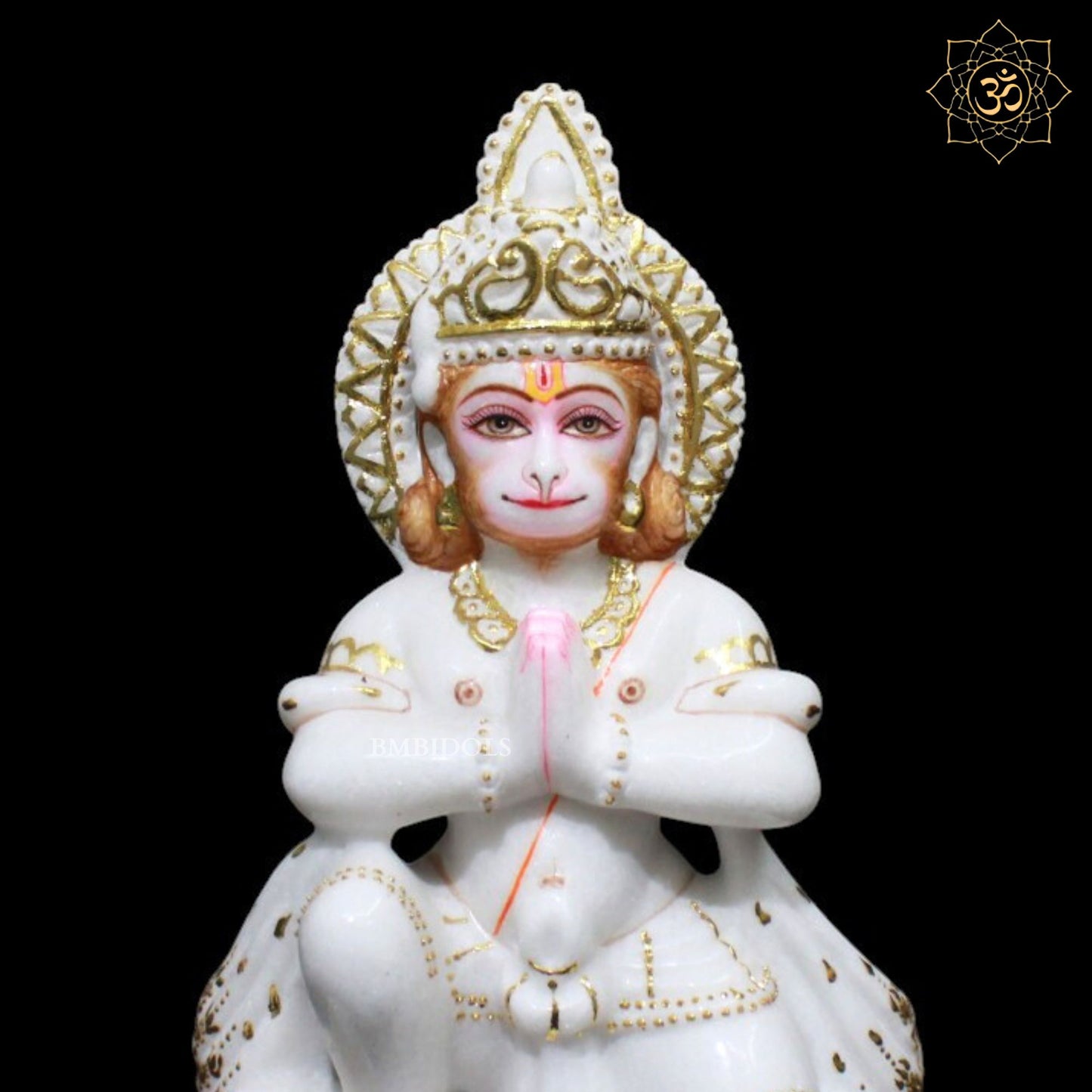 Das Hanuman Marble Murti for Homes and Temples in 12inches