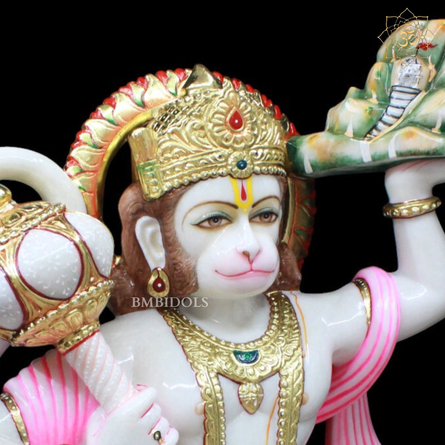 Veer Hanuman Marble Statue for Homes and Temples in 30inch