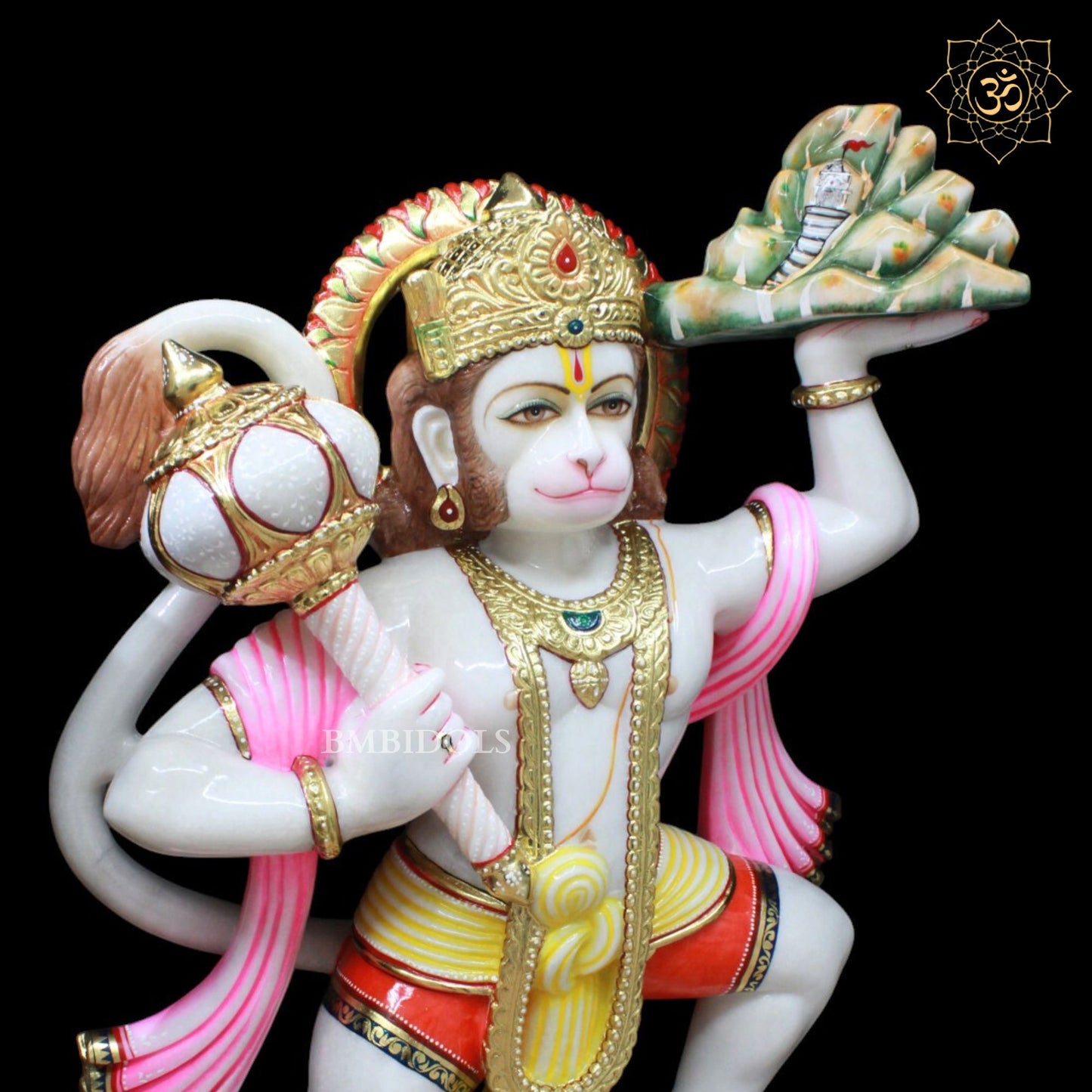 Veer Hanuman Marble Statue for Homes and Temples in 30inch