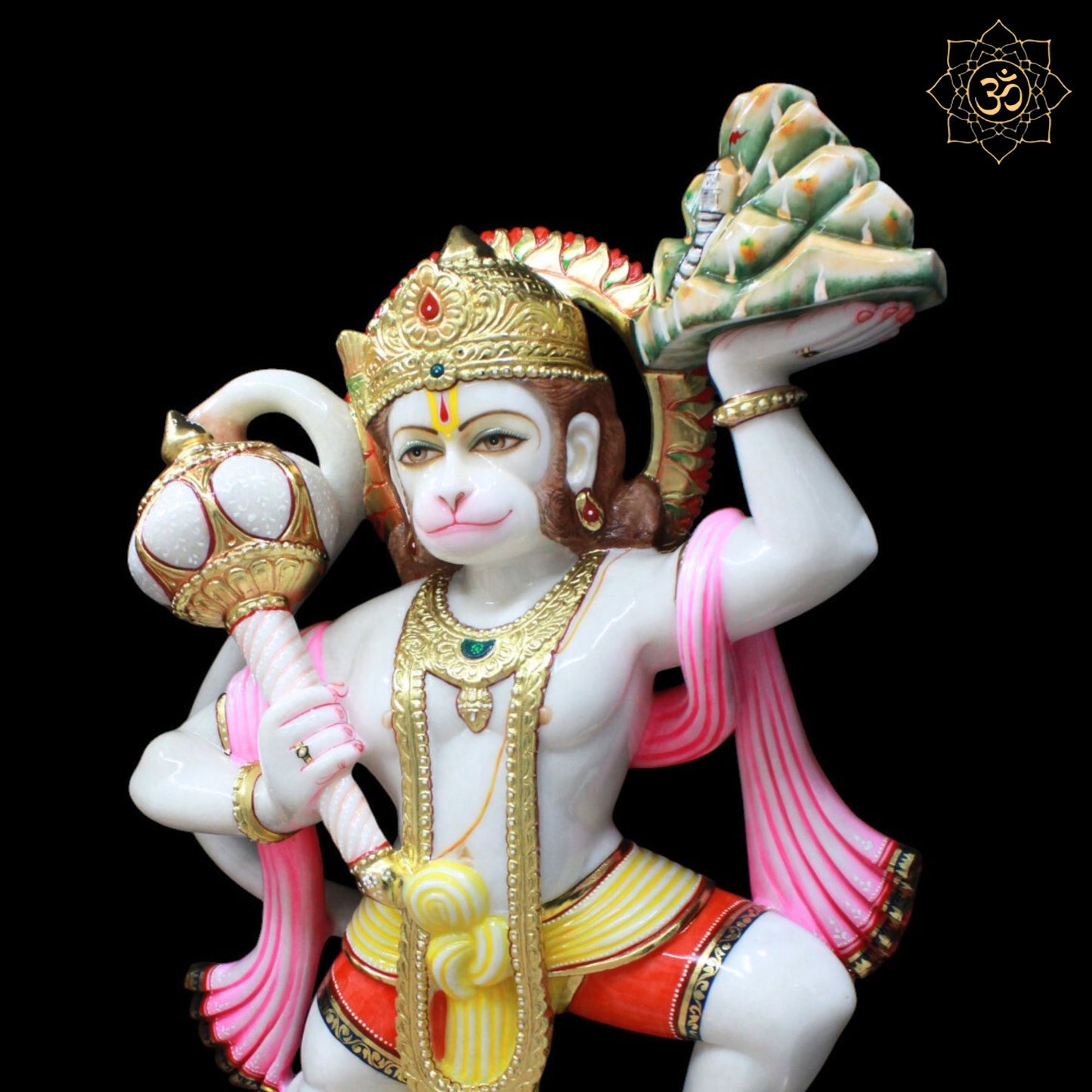 Veer Hanuman Marble Statue for Homes and Temples in 30inch