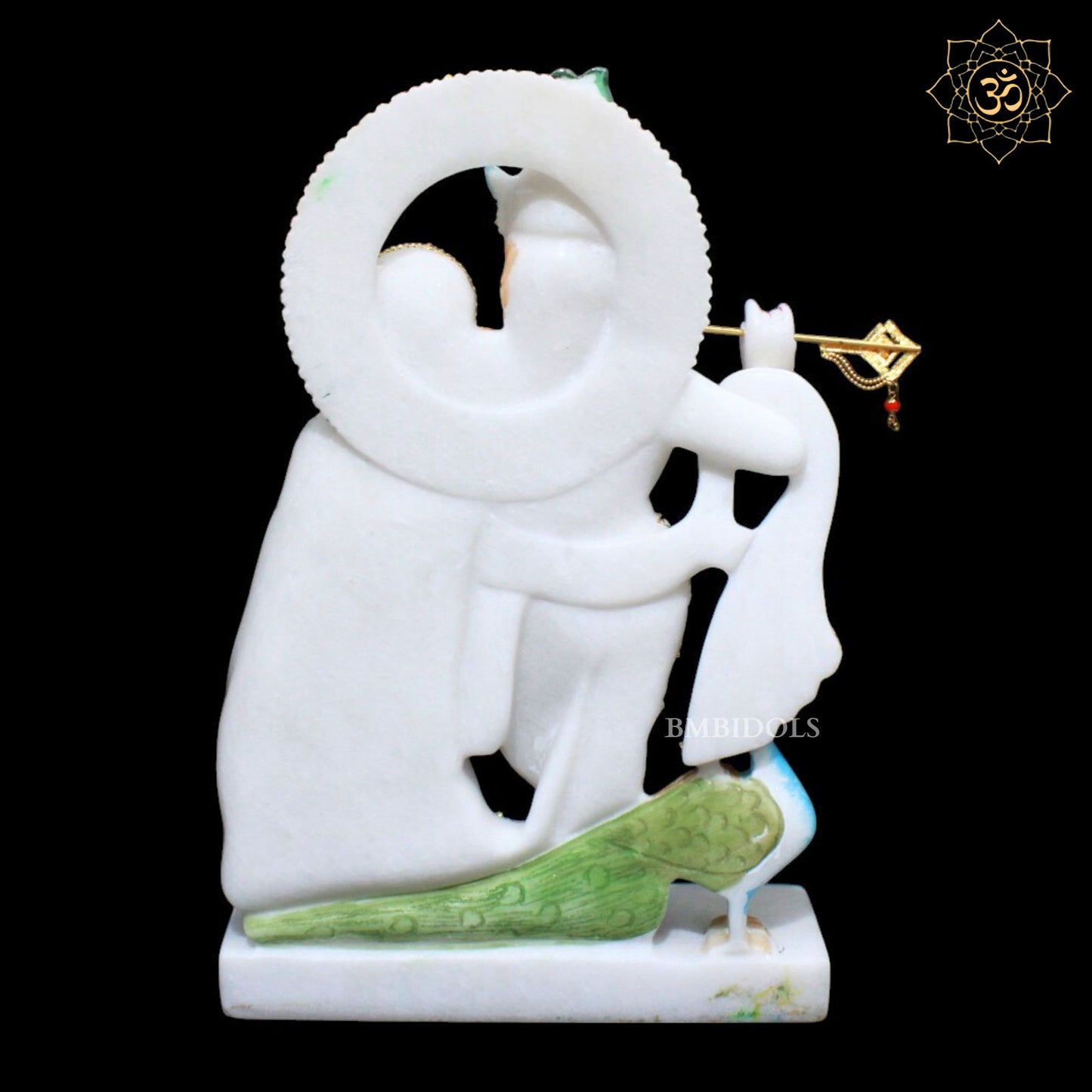 15inch Jugal Radha Krishna Marble Murti in White Makrana Marble