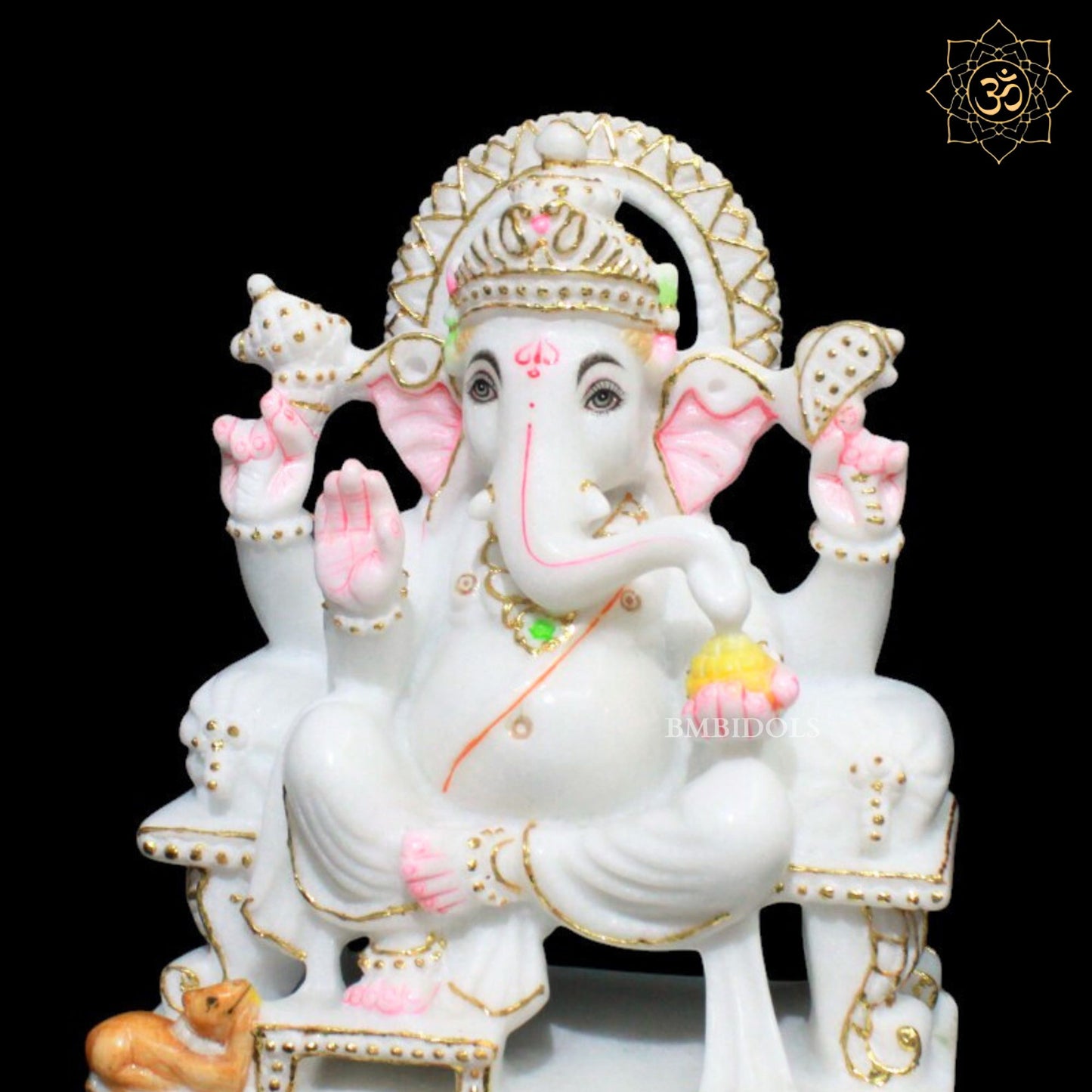 Marble Ganesha Statue for Home Mandirs in 9inches