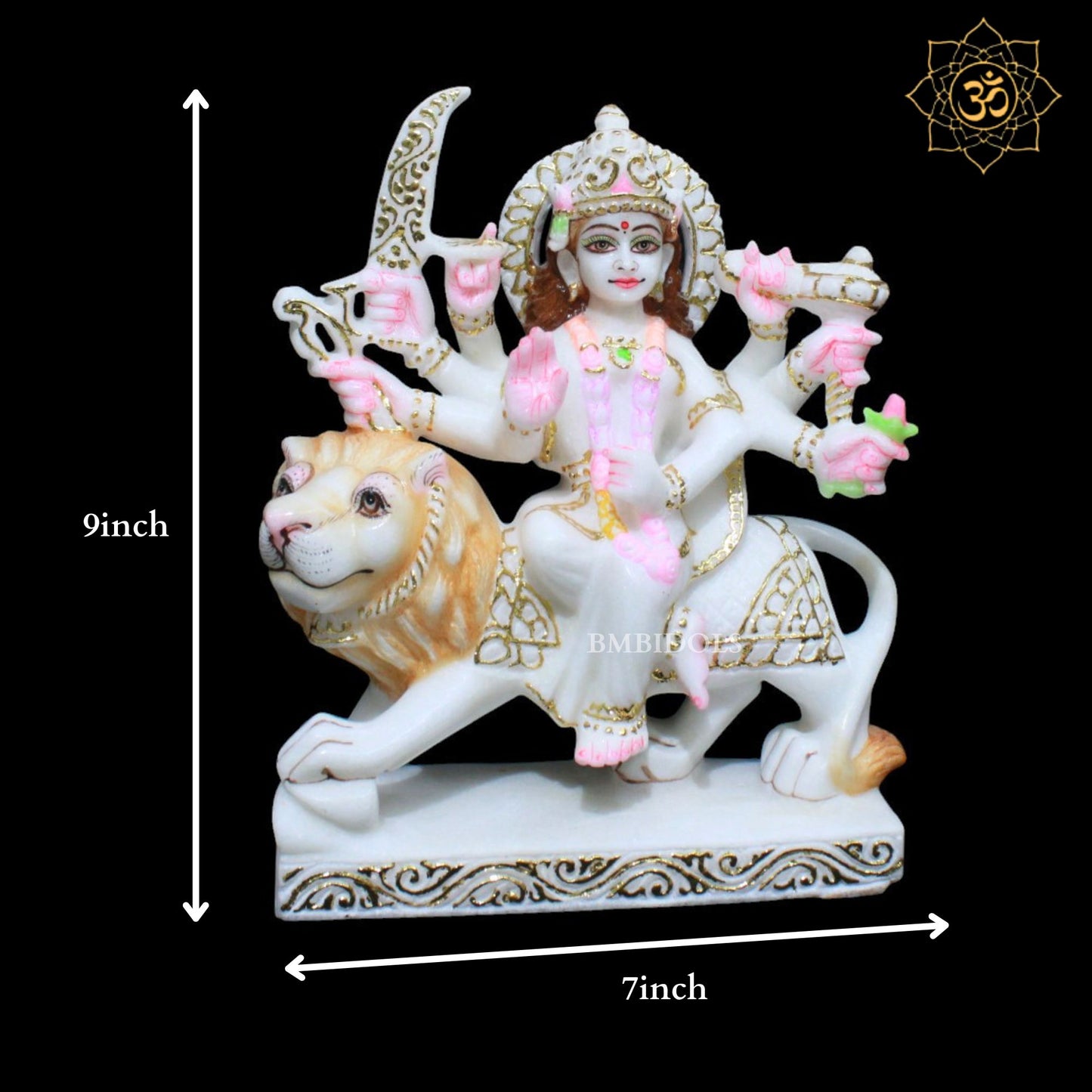 Durga Marble Murti for Homes and Temples in 9inches in Makrana Marble