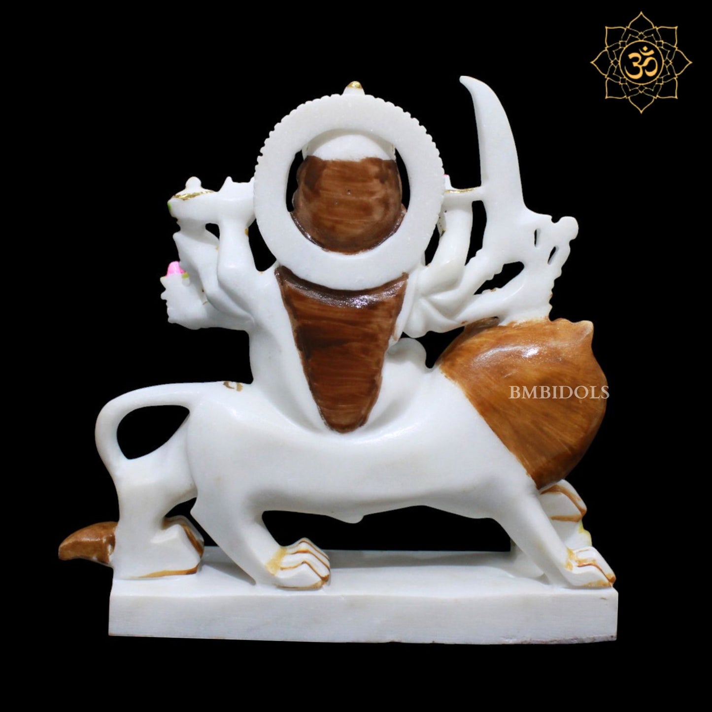 1feet Marble Durga Murti for Home Mandirs in pure White Marble
