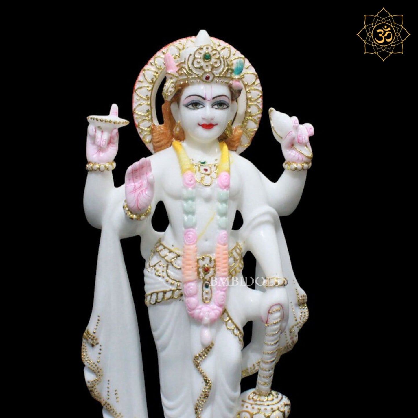 Marble Lakshmi Narayan Murti for Home Temples in 15inches Makrana Marble
