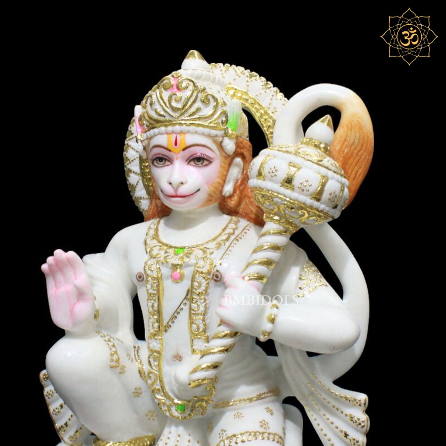 Marble Hanuman Murti for Homes and Temples in 15inches Makrana Marble