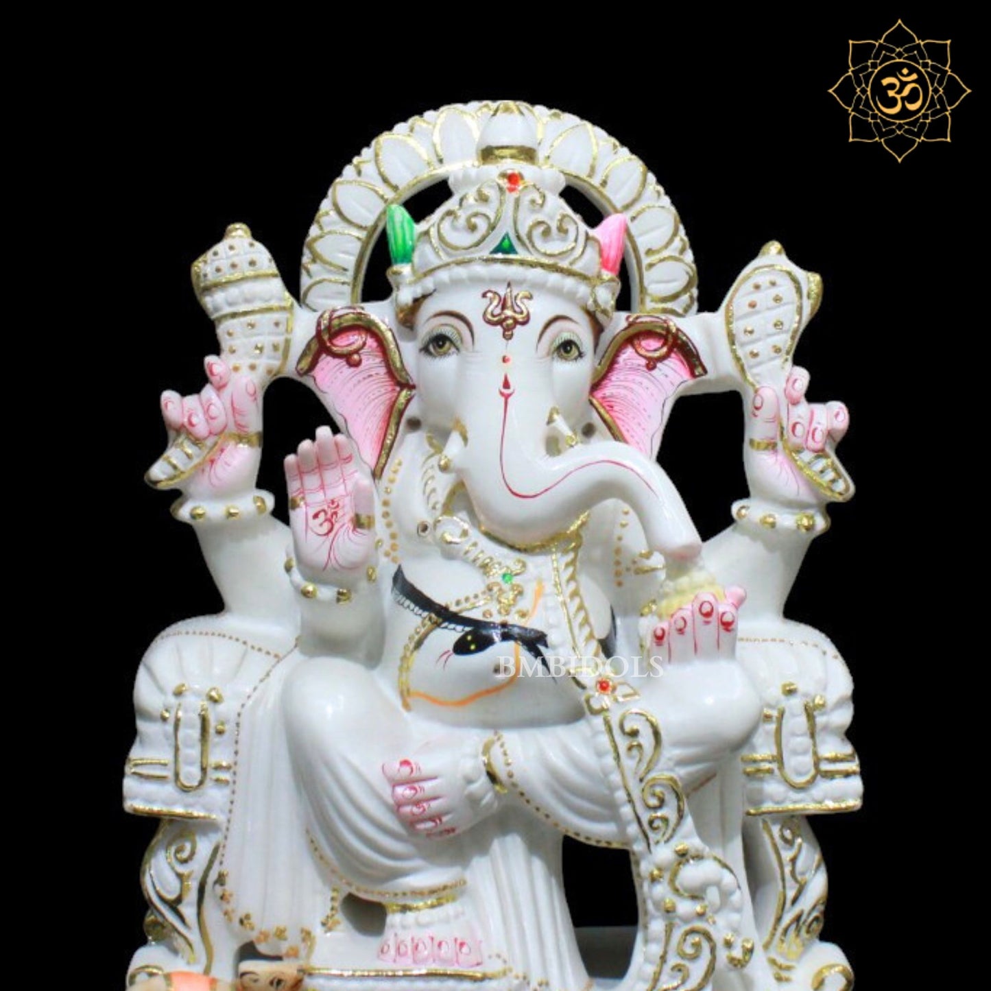 Ganesh Marble Murti For Homes and Temples in 12inches