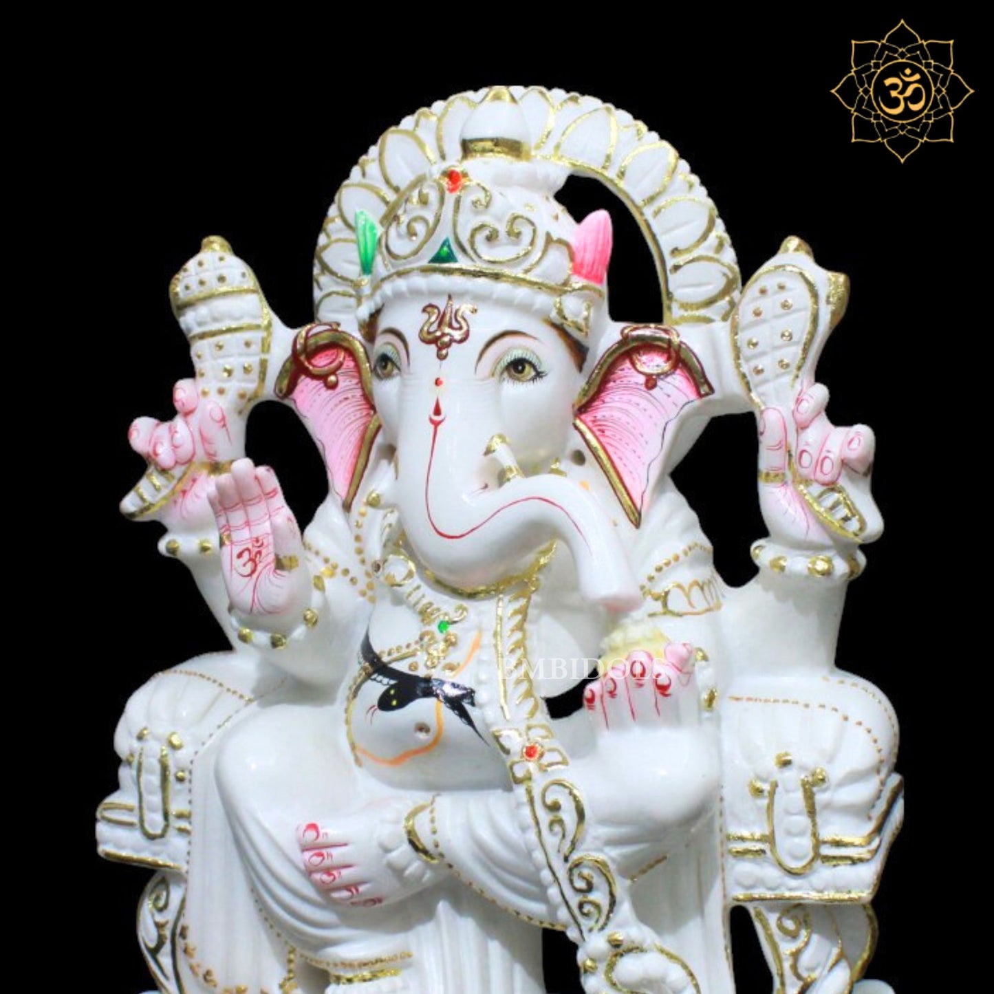 Ganesh Marble Murti For Homes and Temples in 12inches