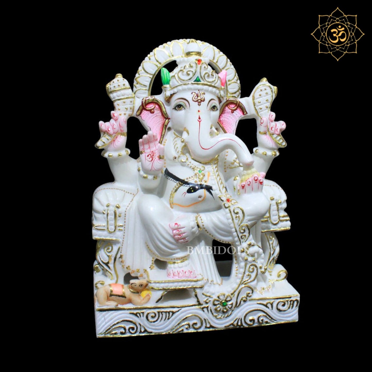 Ganesh Marble Murti For Homes and Temples in 12inches