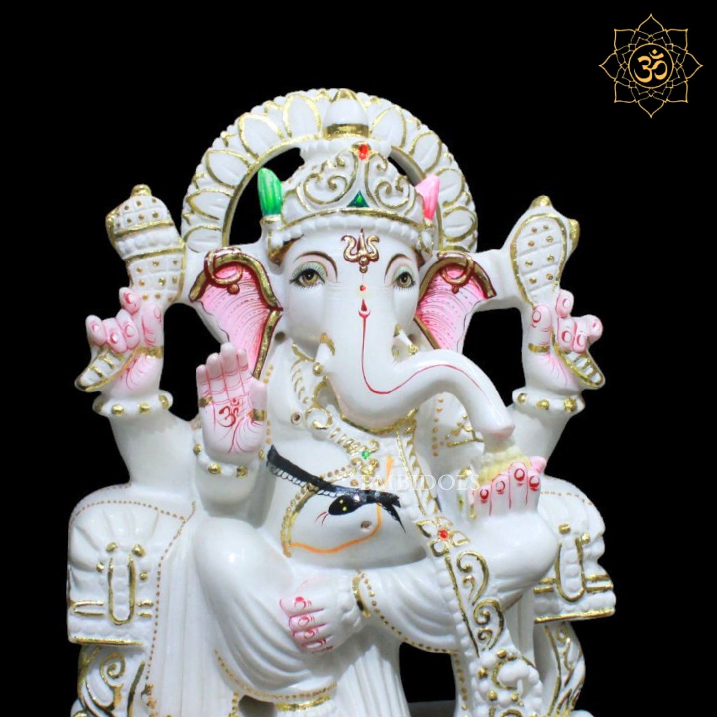 Ganesh Marble Murti For Homes and Temples in 12inches