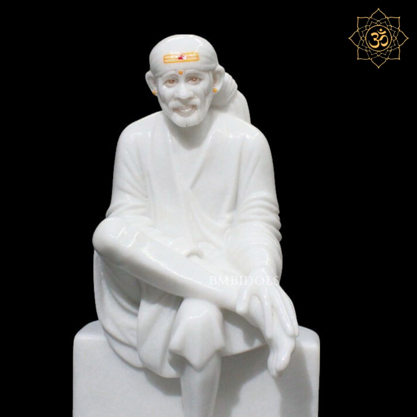 Shridi Sai Baba Marble Murti in Makrana Marble for Home Mandirs