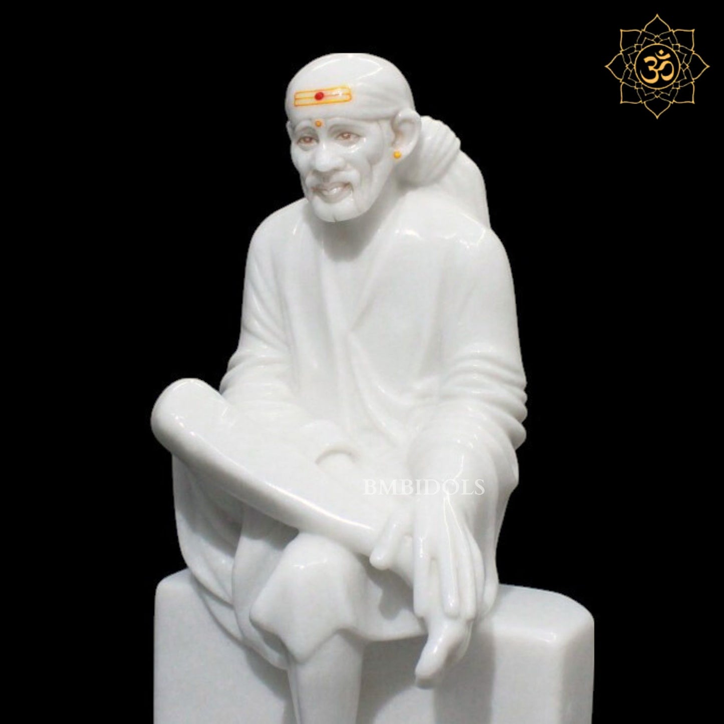 Shridi Sai Baba Marble Murti in Makrana Marble for Home Mandirs
