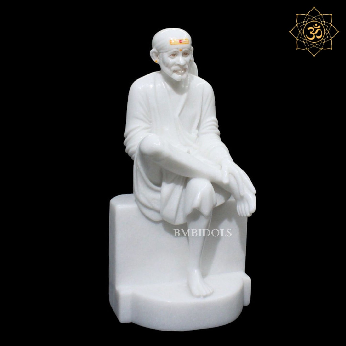 Shridi Sai Baba Marble Murti in Makrana Marble for Home Mandirs