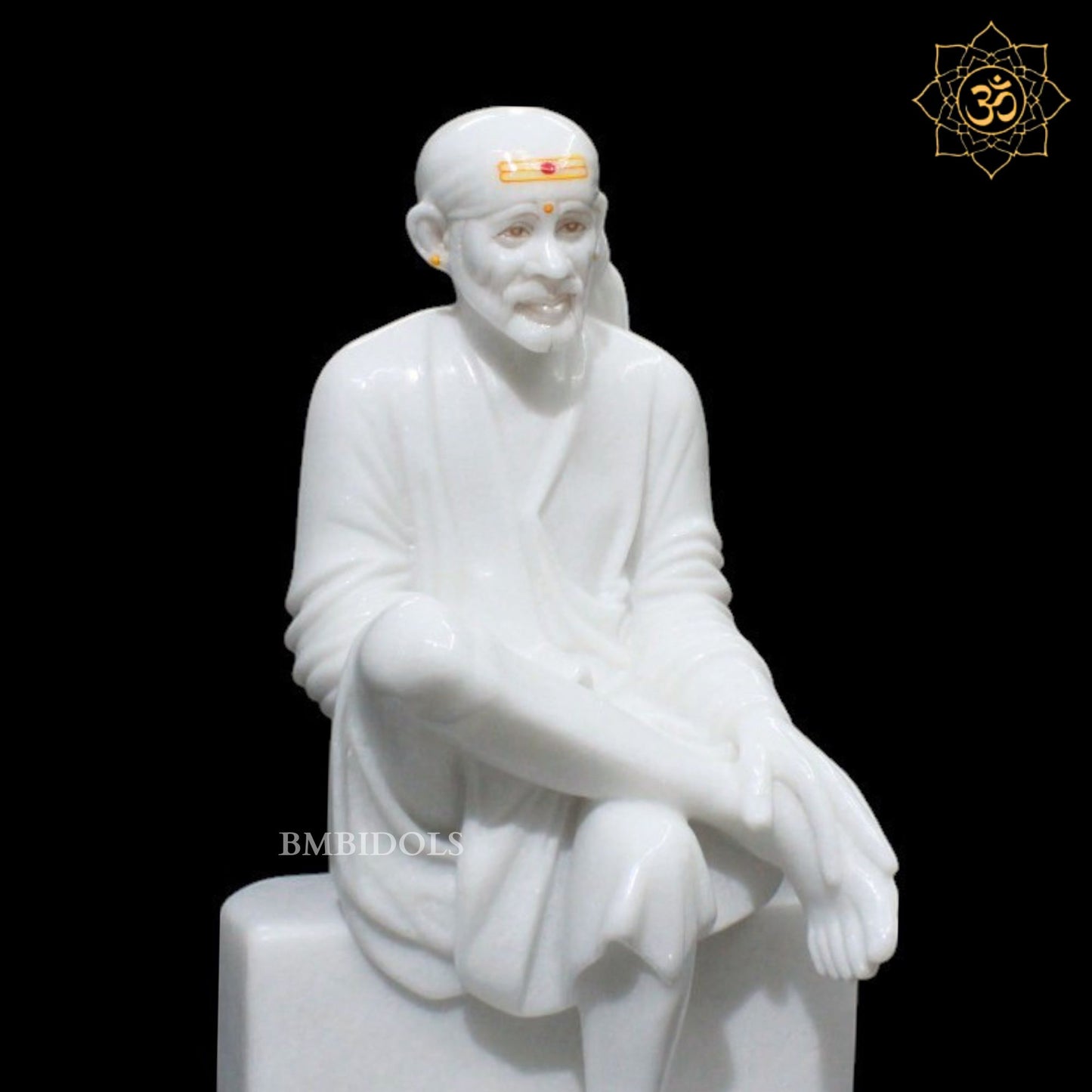 Shridi Sai Baba Marble Murti in Makrana Marble for Home Mandirs