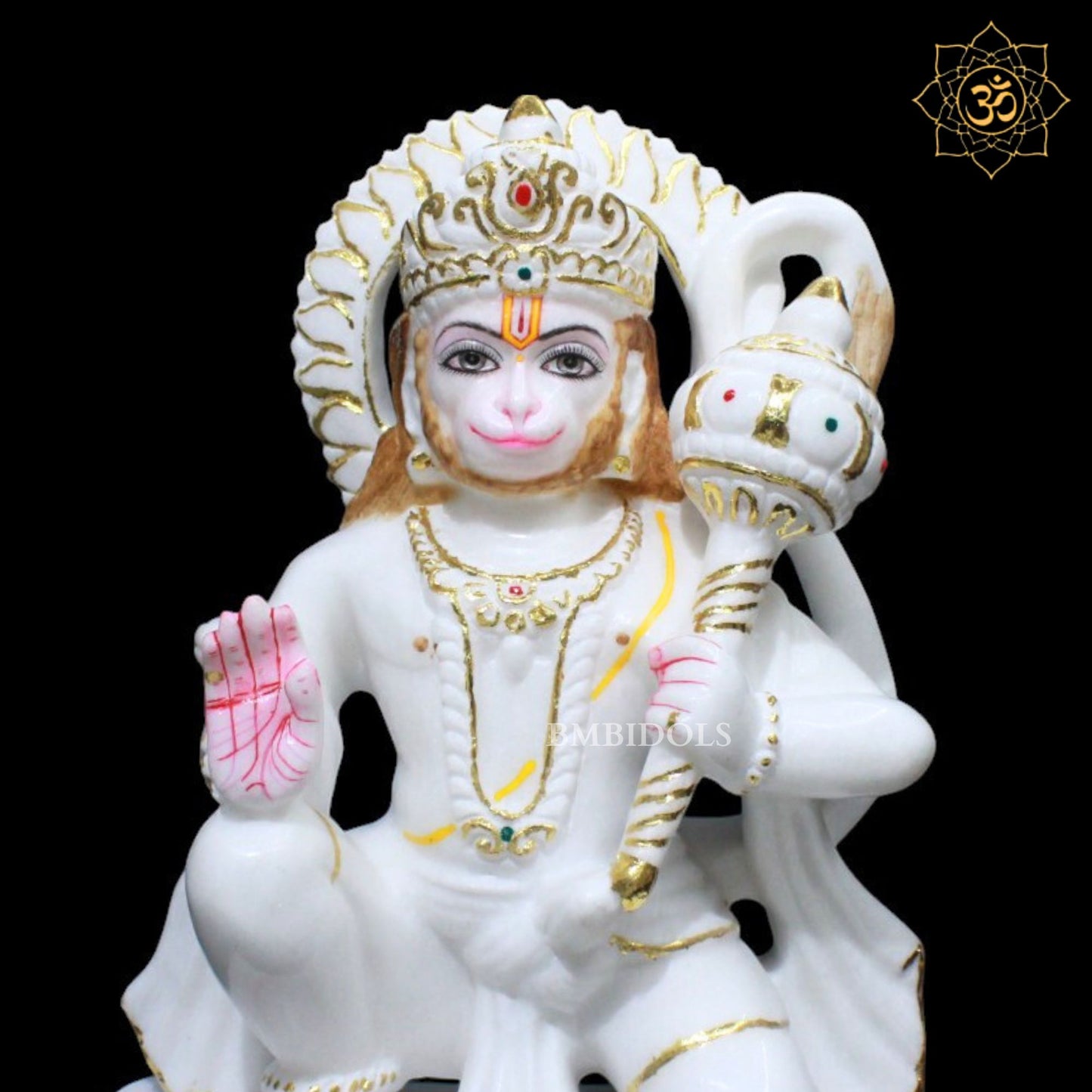 Hanuman Ashirwad in Makrana Marble in 12inch