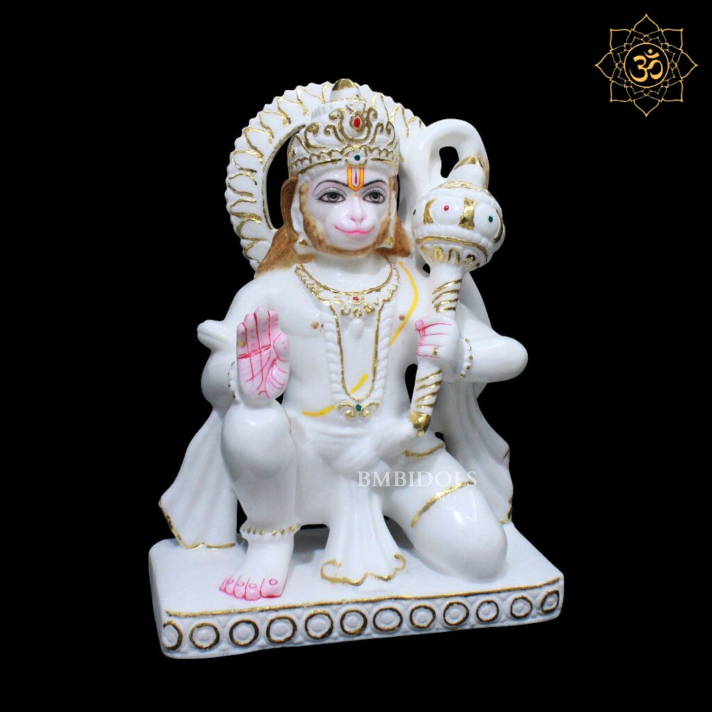 Hanuman Ashirwad in Makrana Marble in 12inch