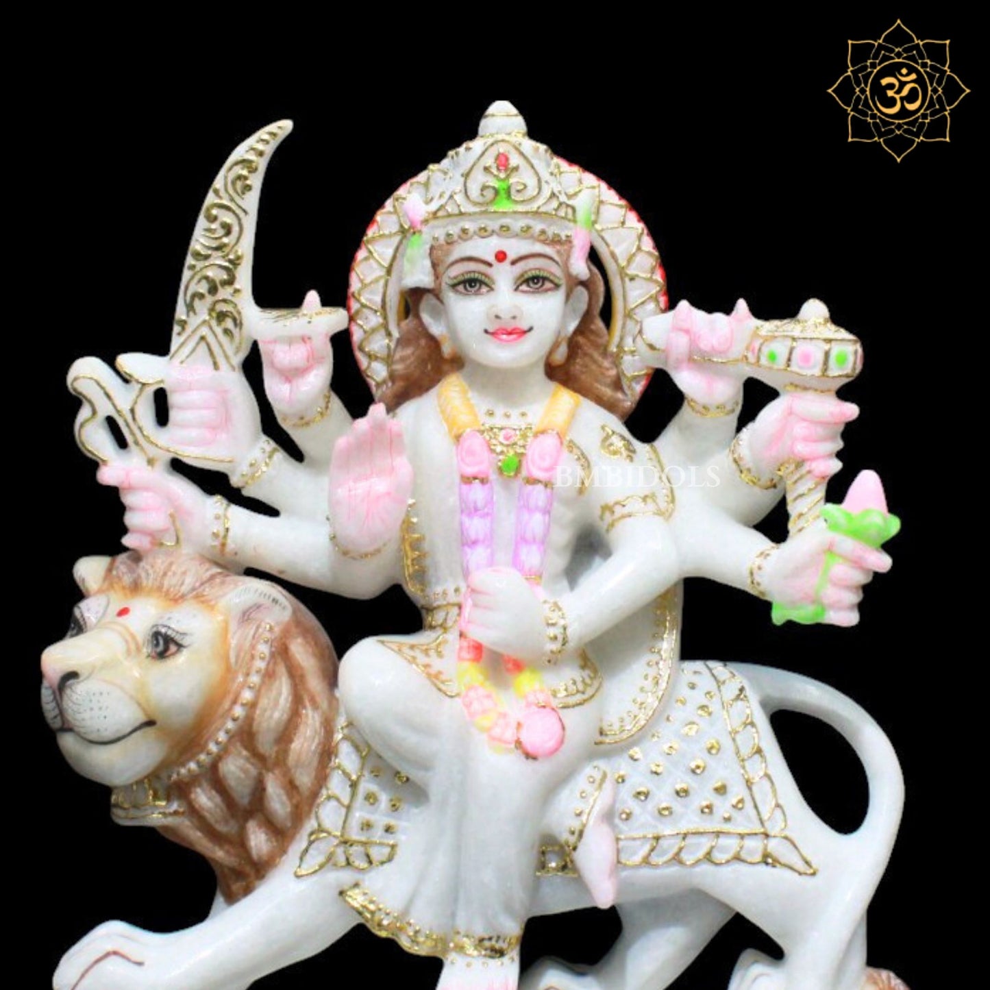 Durga Marble Statue in Makrana Marble in 12inches