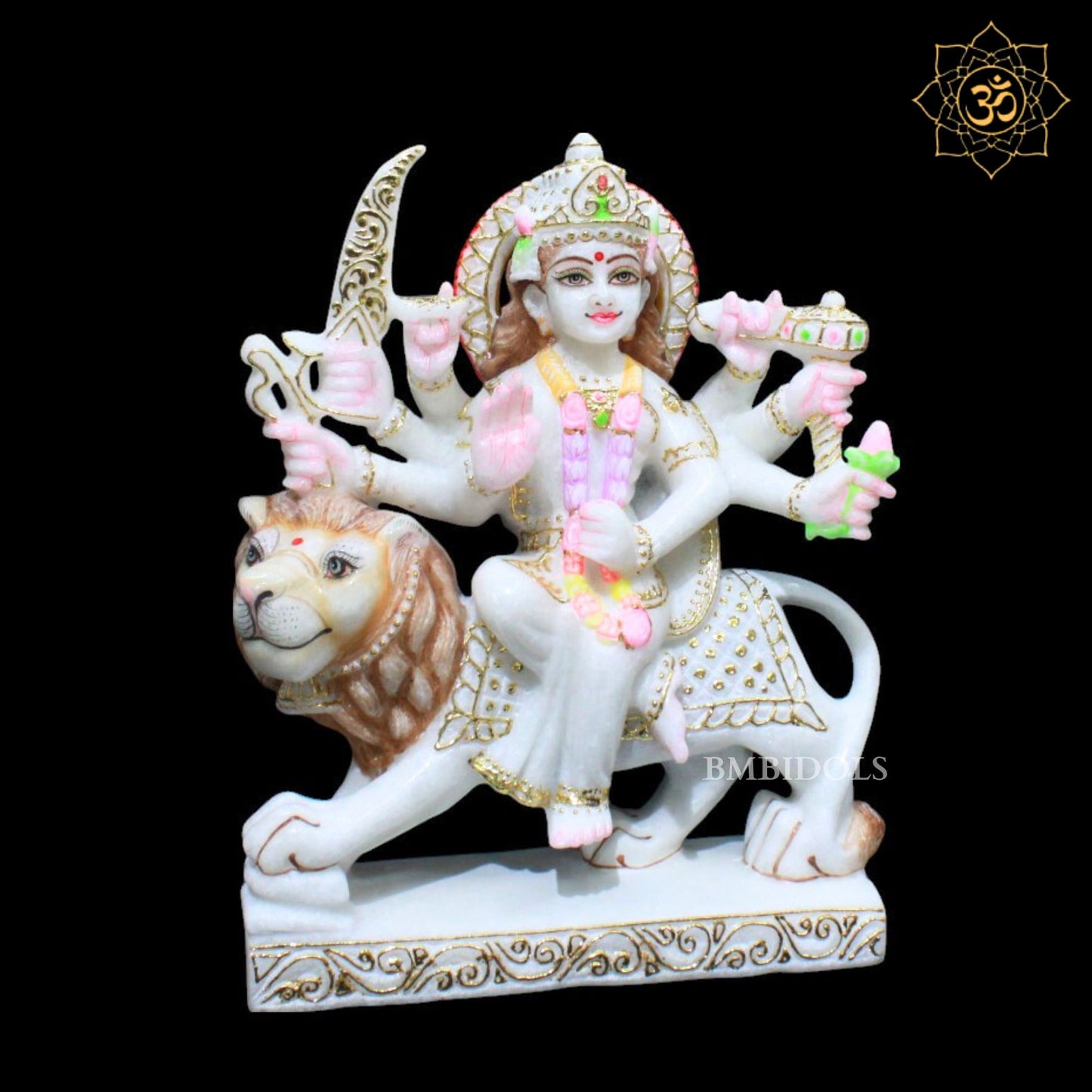 Durga Marble Statue in Makrana Marble in 12inches