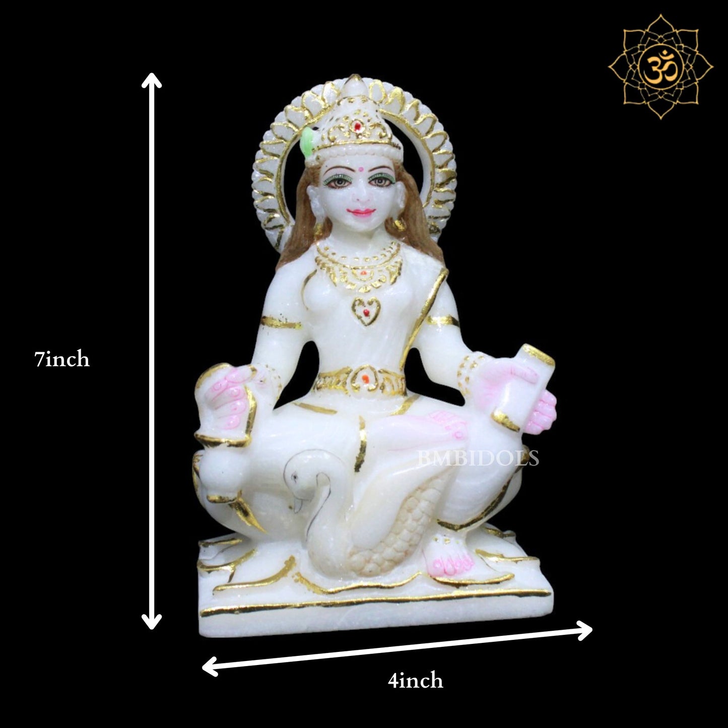 Gayatri Maa Marble Murti for Homes and Temples in 7inches