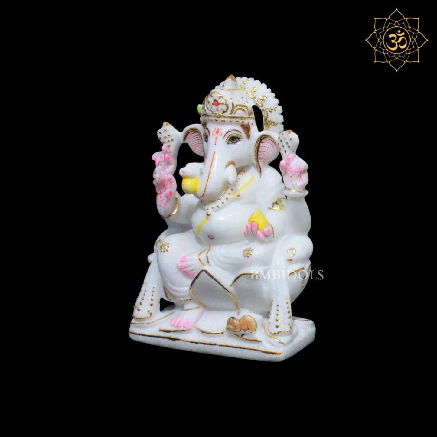 Ganesh Lakshmi in Makrana Marble in 7inches for Homes and Temples