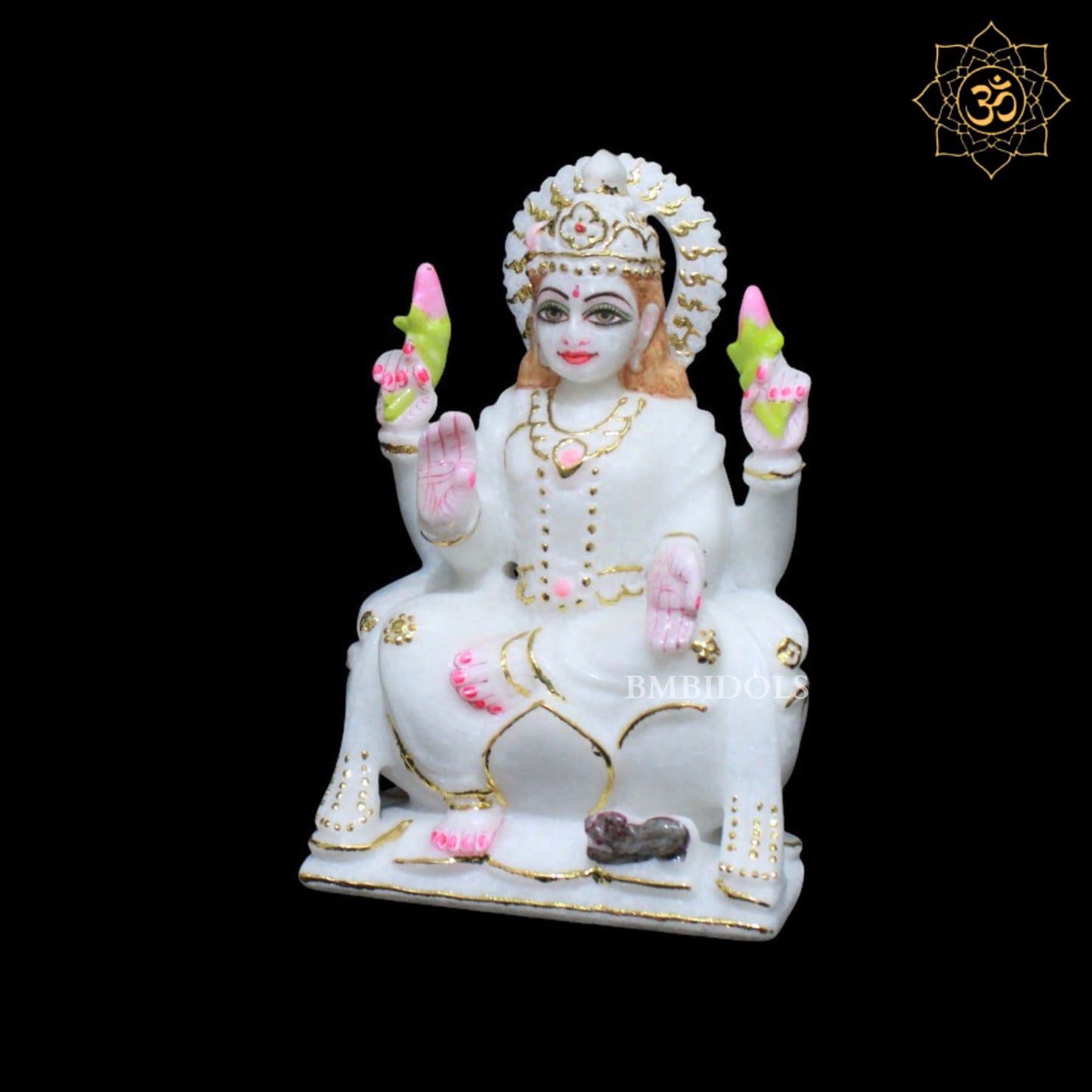 Ganesh Lakshmi in Makrana Marble in 7inches for Homes and Temples