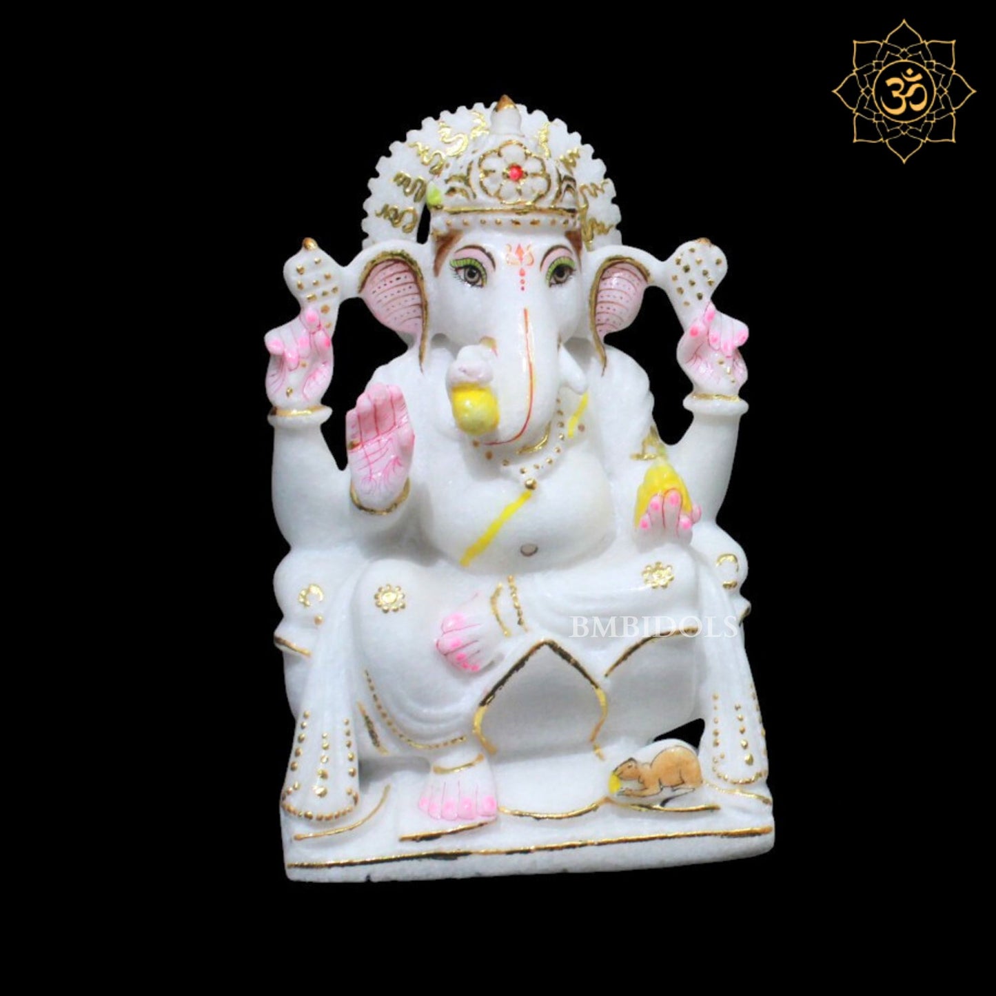 Ganesh Lakshmi in Makrana Marble in 7inches for Homes and Temples