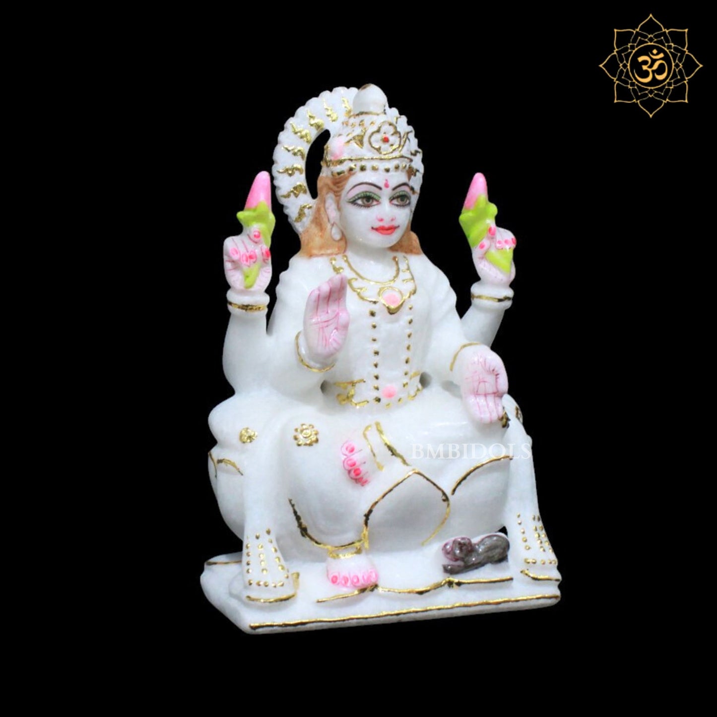 Ganesh Lakshmi in Makrana Marble in 7inches for Homes and Temples