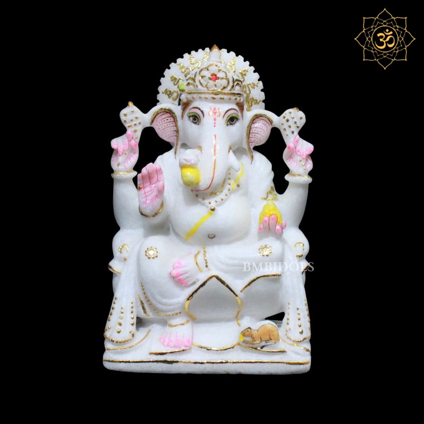 Ganesh Lakshmi in Makrana Marble in 7inches for Homes and Temples