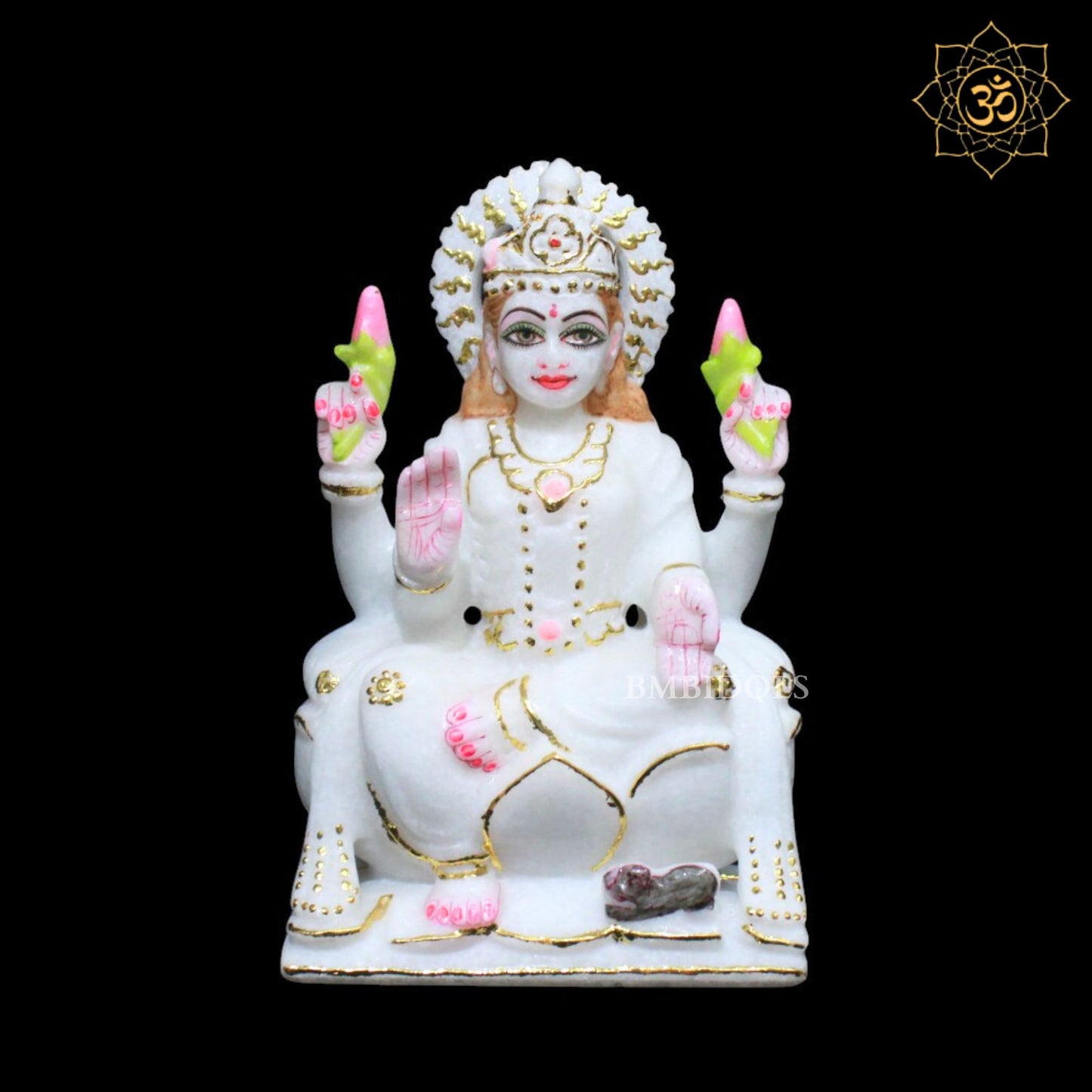 Ganesh Lakshmi in Makrana Marble in 7inches for Homes and Temples