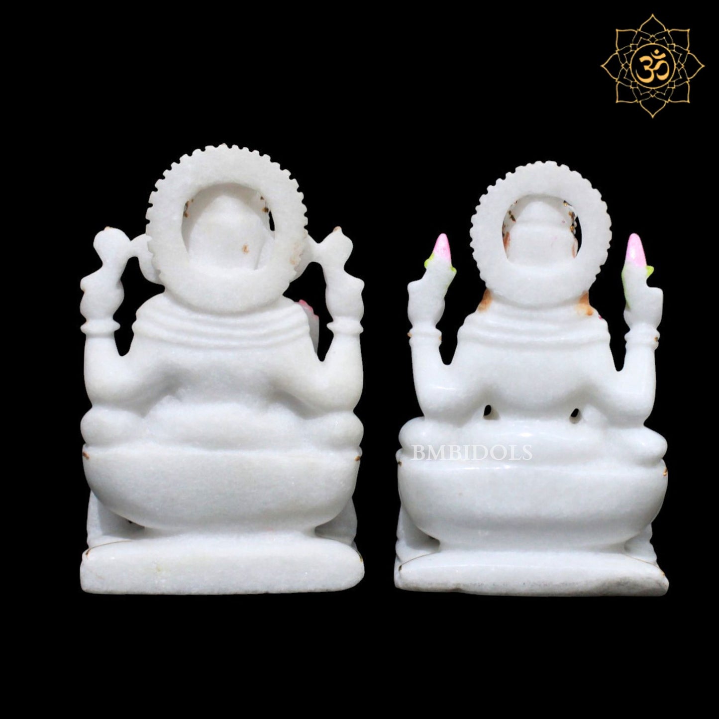 Ganesh Lakshmi in Makrana Marble in 7inches for Homes and Temples
