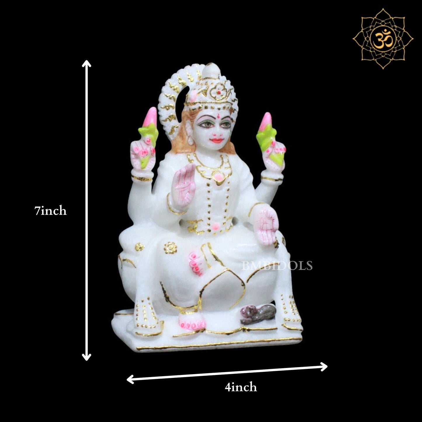 Ganesh Lakshmi in Makrana Marble in 7inches for Homes and Temples