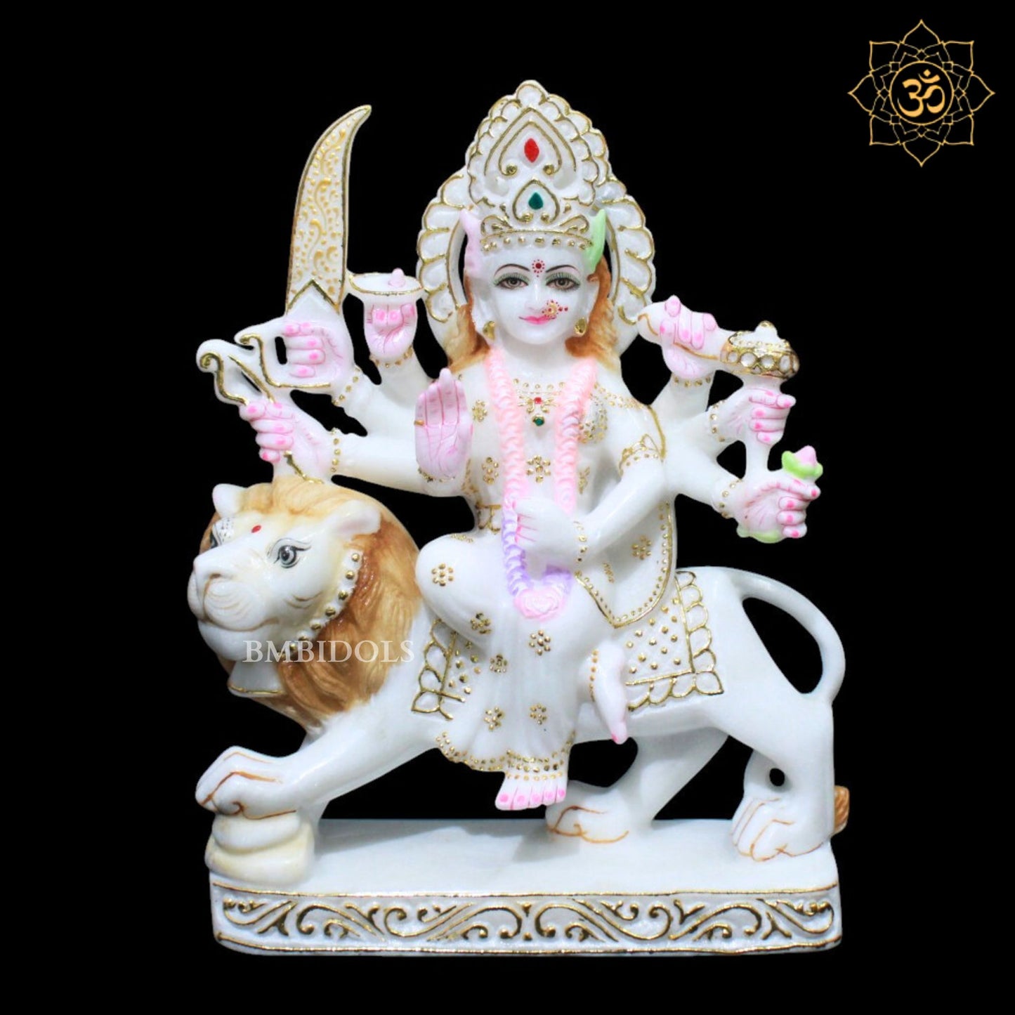 Durga Mata Marble Statue for Homes and Temples in 1feet