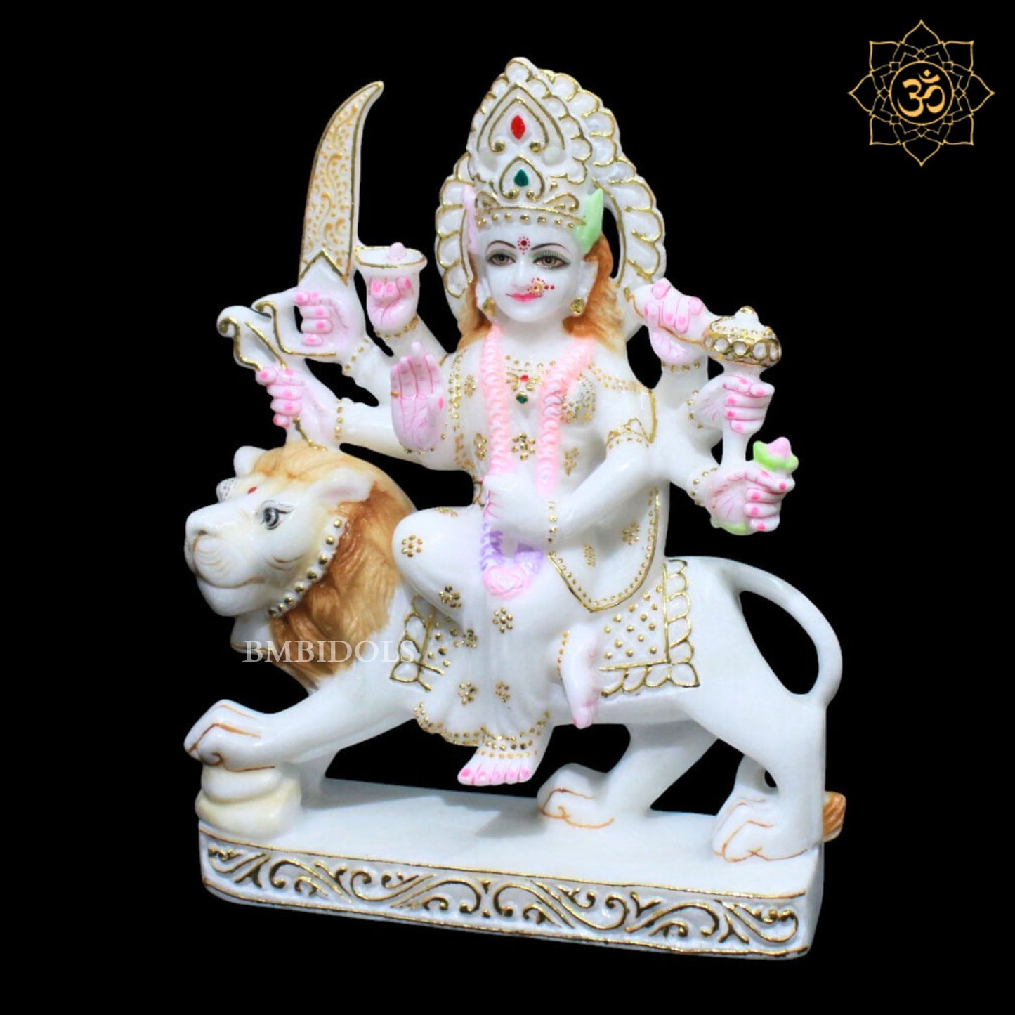 Durga Mata Marble Statue for Homes and Temples in 1feet