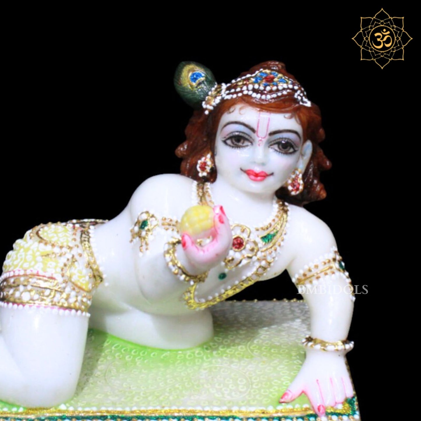 Laddu Gopal Marble Murti for Home Mandirs in 5inches