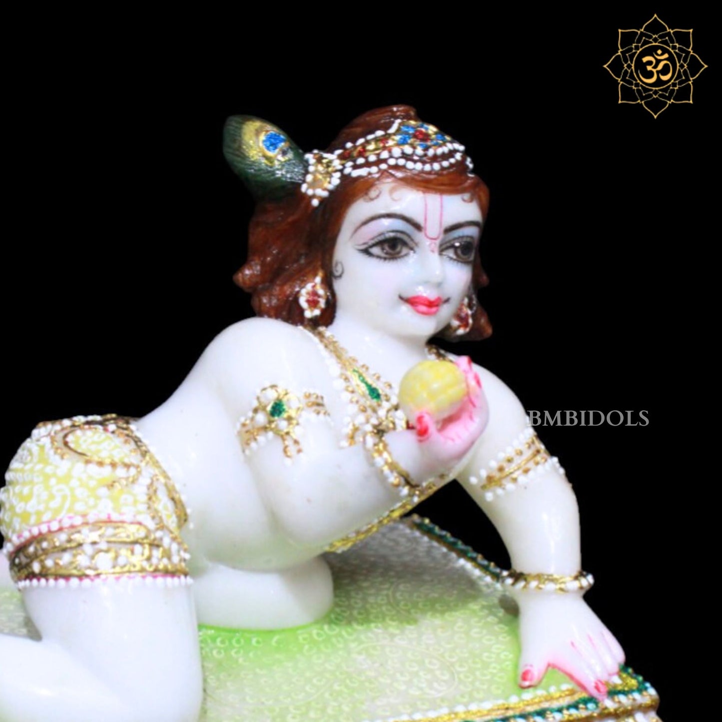 Laddu Gopal Marble Murti for Home Mandirs in 5inches